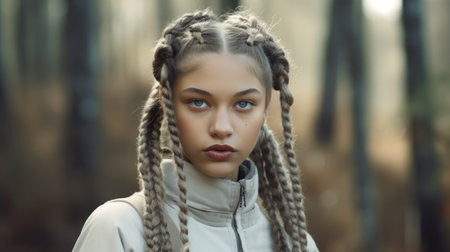 a person with a fur coatの素材