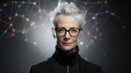 Katja Riemann with glassesの素材