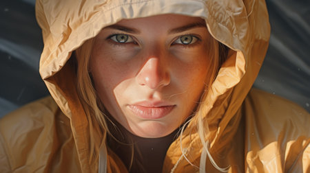 a woman wearing a hatの素材