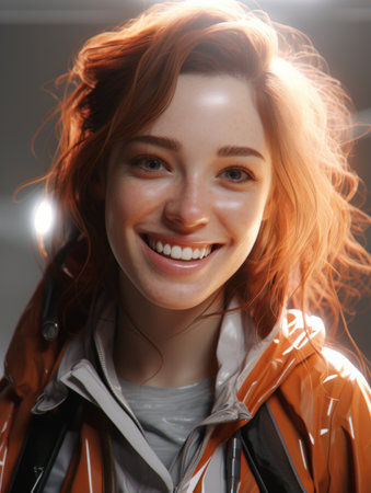 Emma Dumont smiling for the cameraの素材