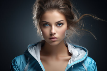 a woman with blue eyesの素材