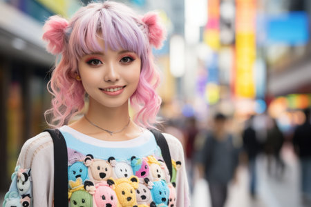 a person with pink hairの素材