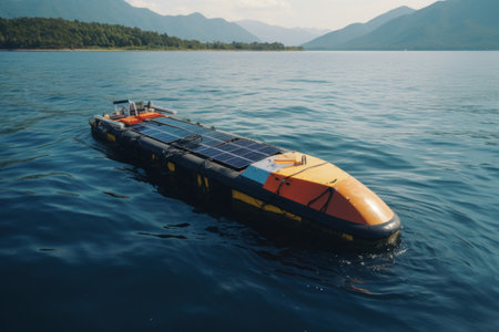 a boat on the waterの素材