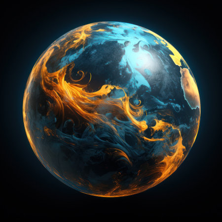 a planet with a black backgroundの素材