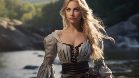 a woman in a garmentの素材