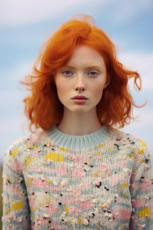 Margarita Babina with red hairの素材