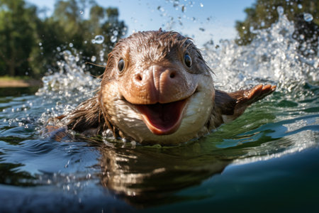 a seal in the waterの素材