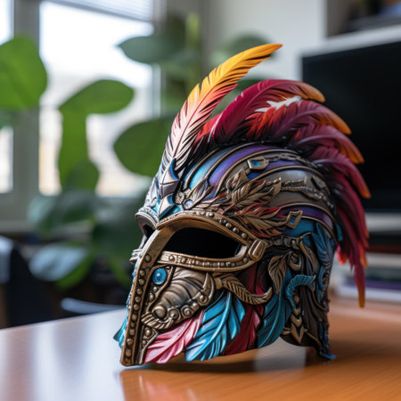 a mask on a tableの素材