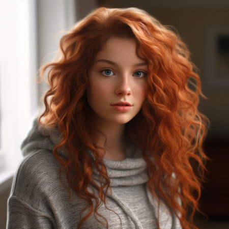 a woman with long hairの素材