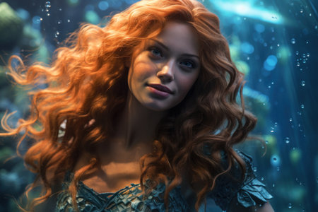 a woman with long hairの素材