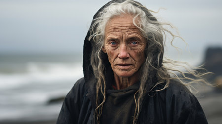 a man with long hairの素材