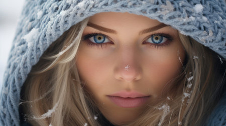 a woman wearing a hatの素材