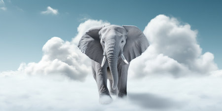 an elephant with tusksの素材