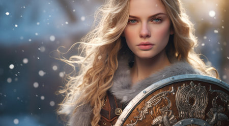 a person with long blonde hairの素材