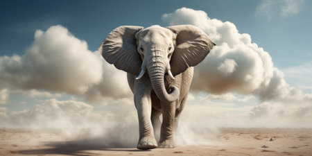 an elephant with tusksの素材