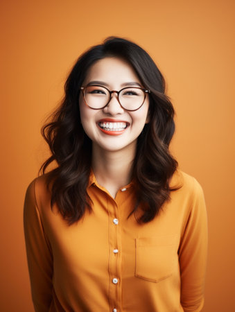 a person wearing glassesの素材