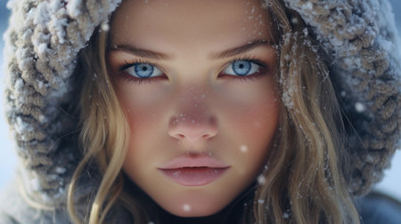 a woman with blue eyesの素材