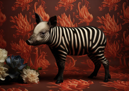 a black and white animalの素材