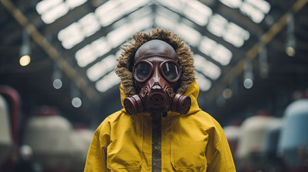 a person wearing a maskの素材
