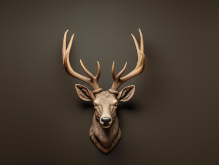 a deer head with antlersの素材