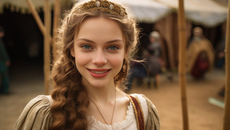 a woman wearing a crownの素材