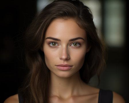 a woman with long hairの素材