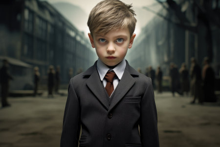 a boy in a suit and tieの素材
