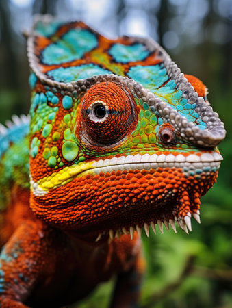 a colorful snake with a black eyeの素材