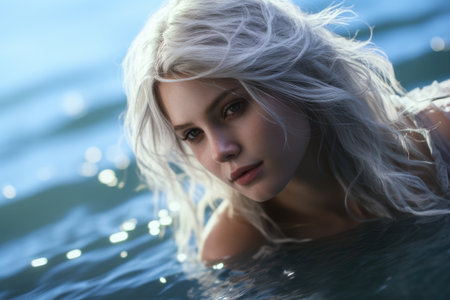 a woman with long hairの素材