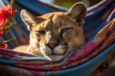 a cat lying on a chairの素材