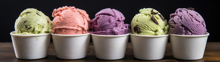 a group of ice cream conesの素材