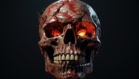 a close up of a skullの素材