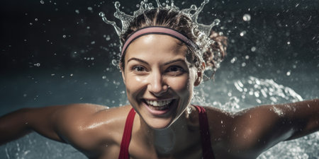 a person in a poolの素材