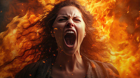 a person with the mouth openの素材