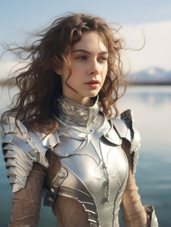 a woman with long hairの素材