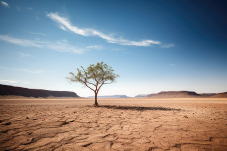 a tree in a desertの素材