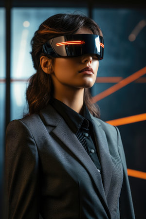 a woman wearing sunglassesの素材