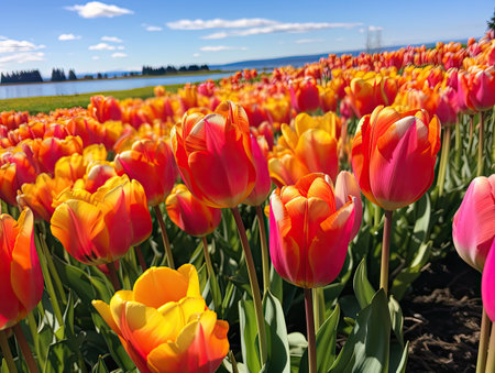 a field of colorful flowersの素材