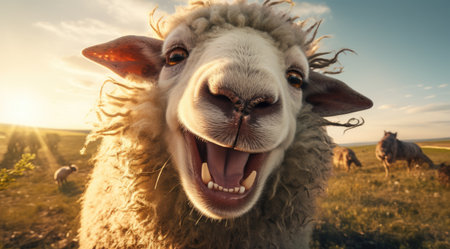 a close up of a yakの素材