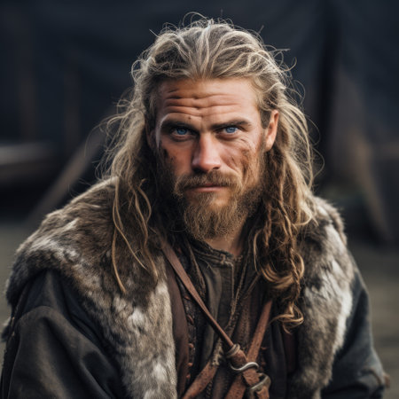 a man with long hairの素材