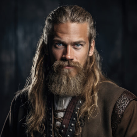 a man with long hairの素材