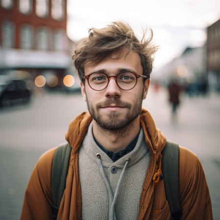 a man wearing glassesの素材