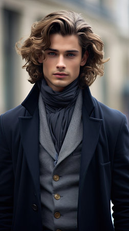 a person with long hairの素材