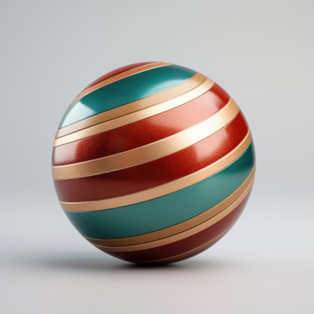 a colorful ball with a red and white designの素材