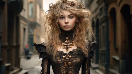 a woman in a black dressの素材
