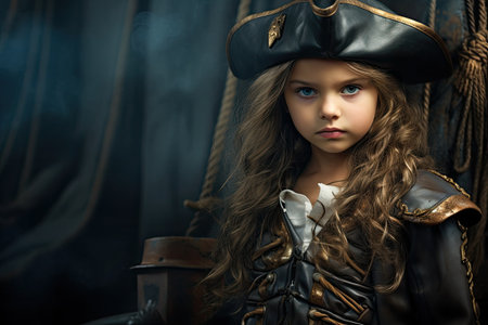 a girl in a pirate garmentの素材