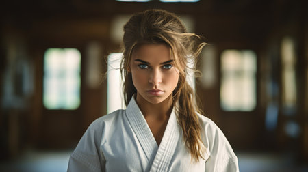 a woman in a white kimonoの素材