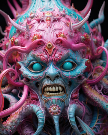 a statue of a creature with tentaclesの素材