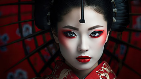 a woman in a kimonoの素材