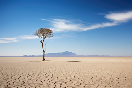 a tree in a dry desertの素材